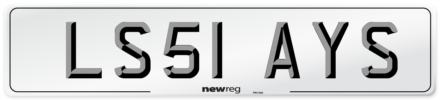 LS51 AYS Number Plate from New Reg
